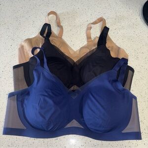 HoneyLove Seamless Comfort Bra Set - Black, Blue, Tan